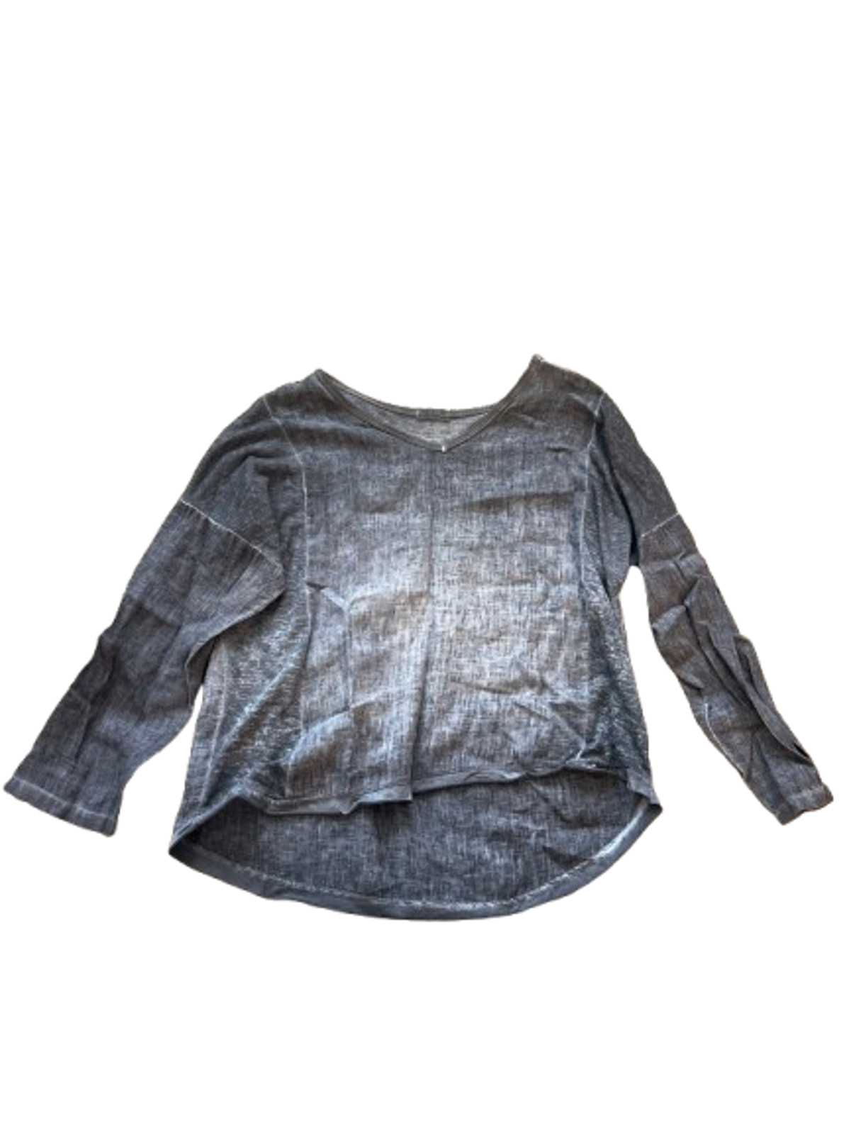 Chocolate Pepper Luxe Collection Womens Gray Burnout Long Sleeve Slouchy Top Xl